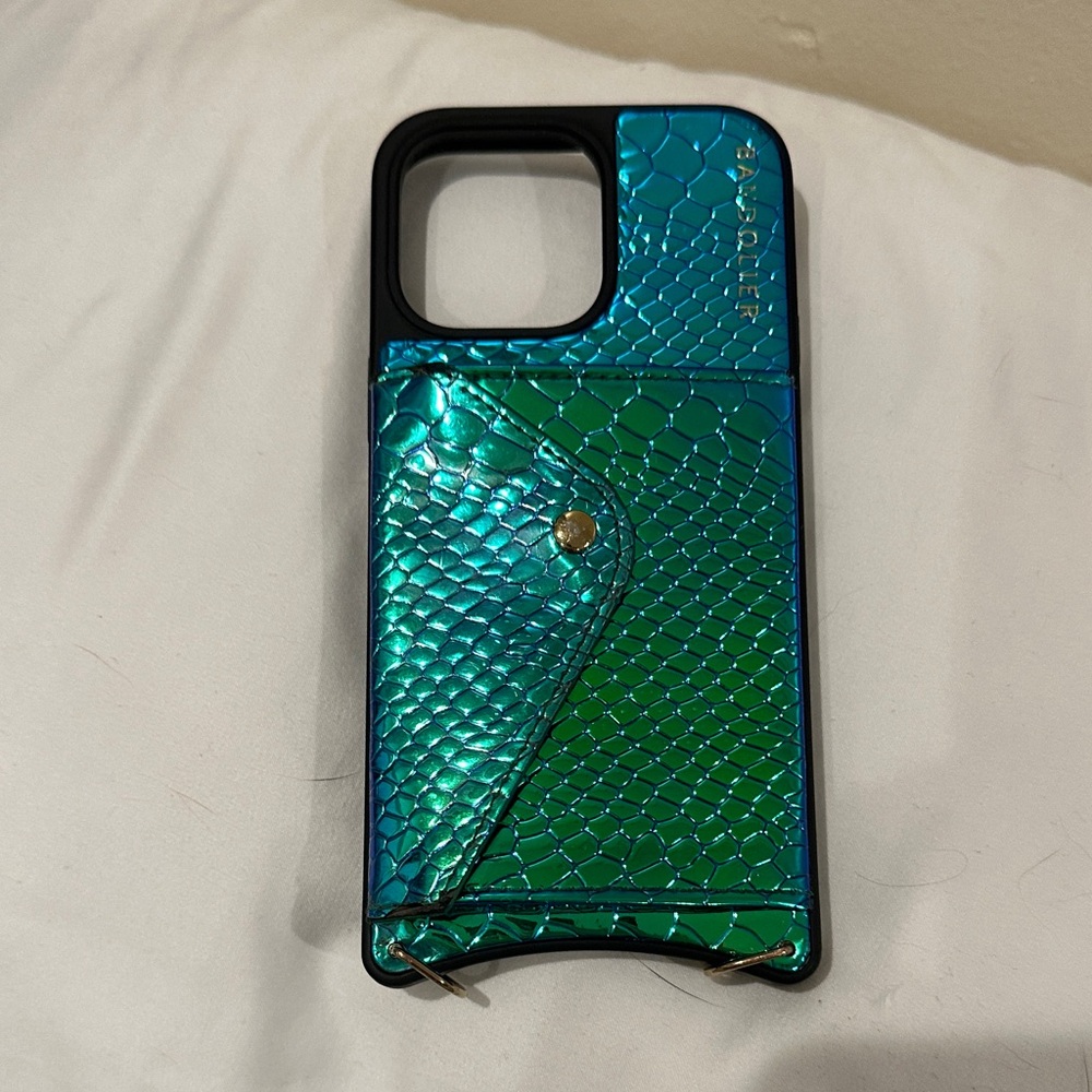Bandolier Iridescent Green Phone Case with Card Holder